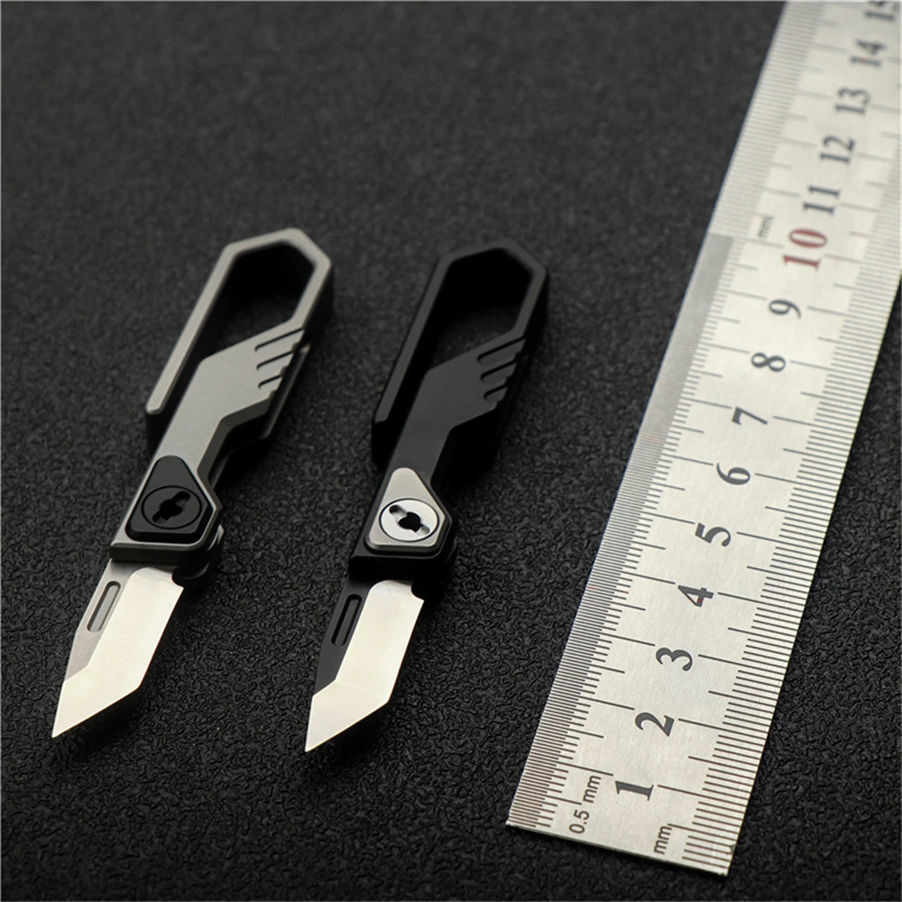 

Folding Knife Titanium Alloy Key Chain M390 Steel Sharp Outdoor Camping Portable Hunting Knife EDC Self-defense Survival Tool