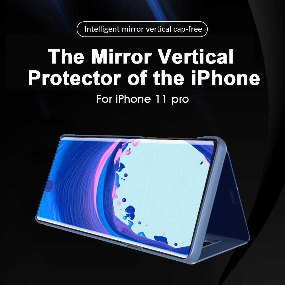 Защелкивающийся чехол с зеркальным покрытием чехол для iPhone XR XS 11 Pro Max X 6 6S 8 7 Plus чехол Вид Смарт кожаный чехол для iPhone XR XS Max Coque