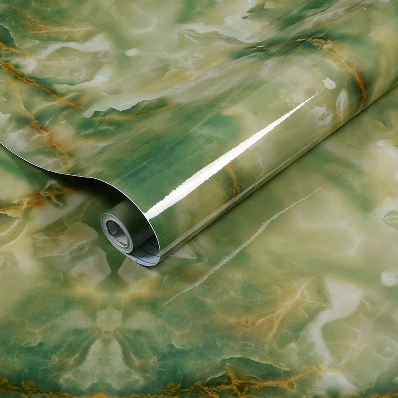 60X500 см гранитная мраморная контактная бумага водостойкая ТОЛСТАЯ ПВХ настенная бумага самоклеящийся прокатный афиши фильмов для мебели - Цвет: green stone 500cm