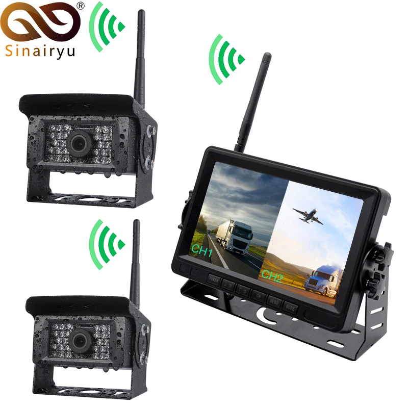 Sinairyu 1280*960 высокое разрешение AHD беспроводной грузовик DVR монитор " ночное видение обратный резервный рекордер Wifi камера для автобуса автомобиля
