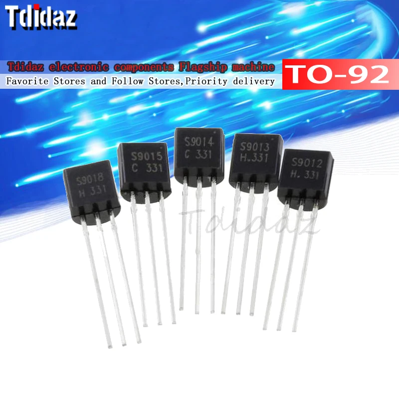 100pcs S9012 S9013 S9014 S9015 S9018 To92 9012 9013 9014 9015 9018