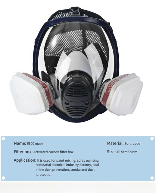 Maschera Antipolvere A Pieno Facciale Con Filtri - Riutilizzabile Per Saldatura, Verniciatura E Lavori Chimici - Foto 7