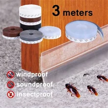 Sellos de puerta y ventana de verano, costura inferior de puerta a prueba de viento, aislamiento de puerta de ventana a prueba de insectos, tira de goma impermeable