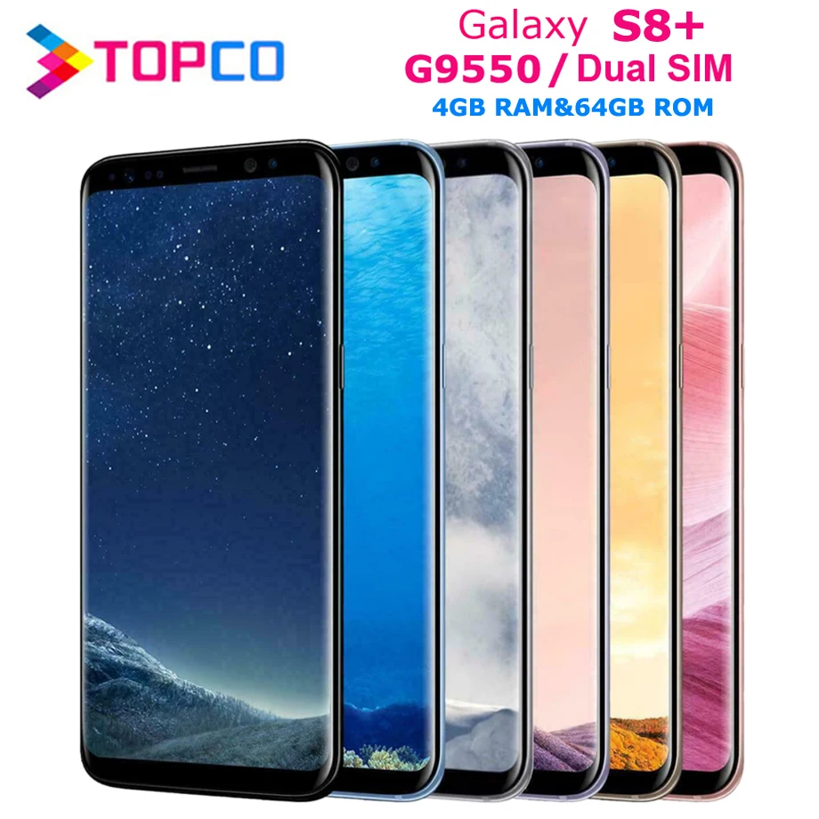 Samsung Galaxy S8 + Plus Dual Sim Оригинальный разблокированный G9550 NFC 4G LTE Android телефон