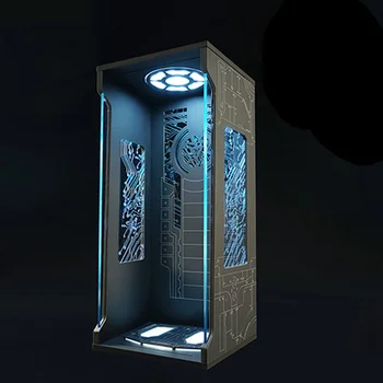 

Acrylic Hall Display Box With Blue And White LED For 1/4 Hottoys Series Model Iron Man Tony Stark Drop Shipping