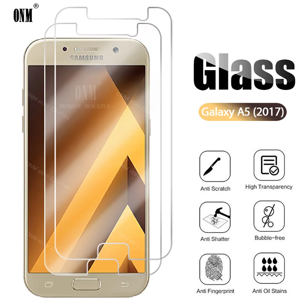 2 шт закаленное стекло для Samsung Galaxy A5 2017 A520F Защита экрана Защитная стеклянная