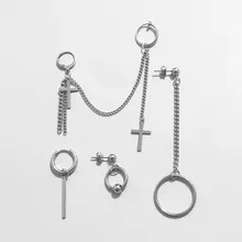 4 шт./компл.; в Корейском стиле; популярный в стиле «хип-хоп» kpop bangtan boys Стад Серьги, модное кольцо из нержавеющей стали, серьги-подвески, ювелирные изделия для мужчин и женщин