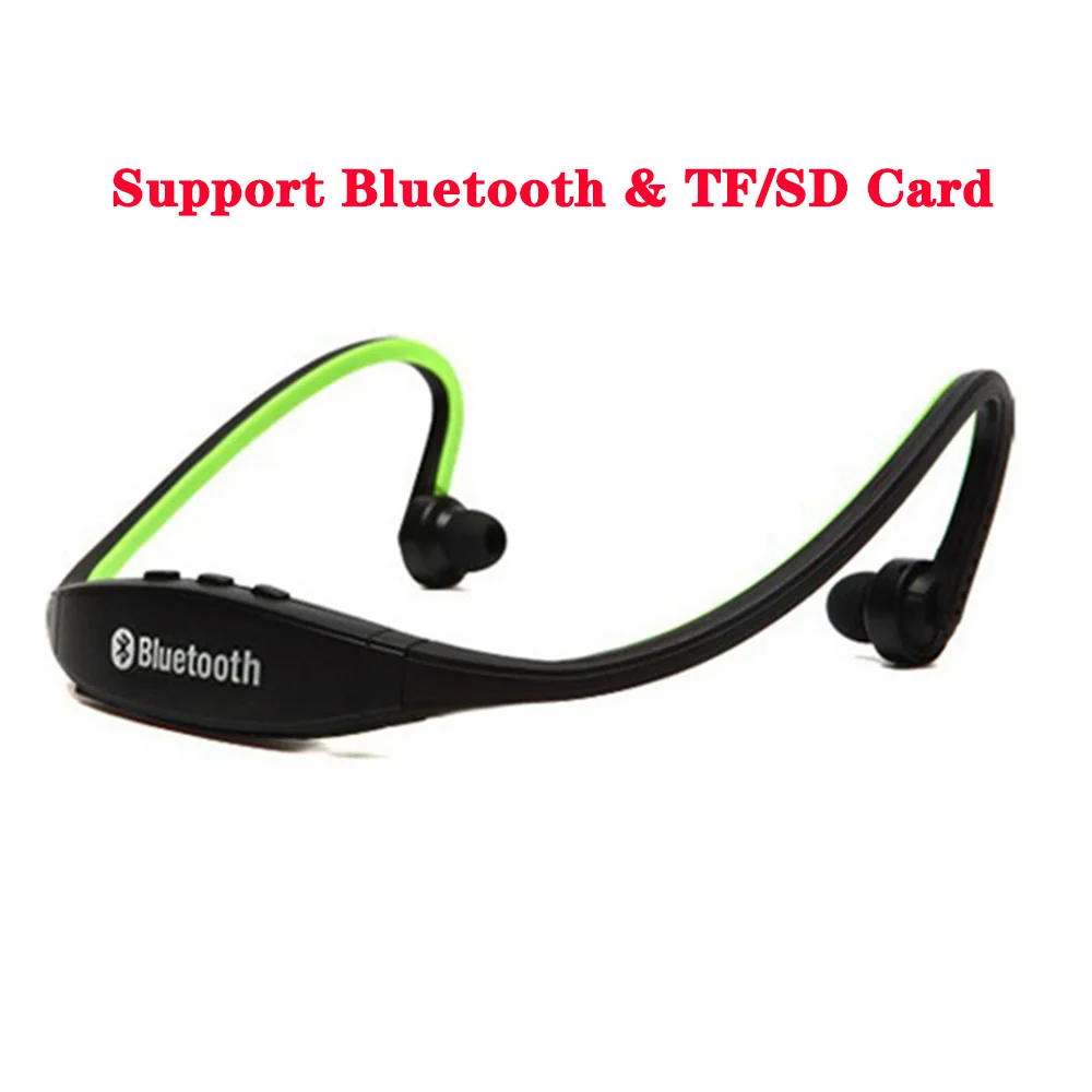 Bluetooth green S9 Bluetooth беспроводные наушники Bluetooth наушники с микрофоном Поддержка TF/SD карты громкой связи спортивная Гарнитура для iPhone huawei XiaoMi - Цвет: Bluetooth green