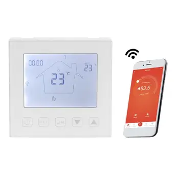 

Wifi Programmable Touch Screen Thermostat for Floor Electric System Temperature Controller with Remote Control and Voice Control