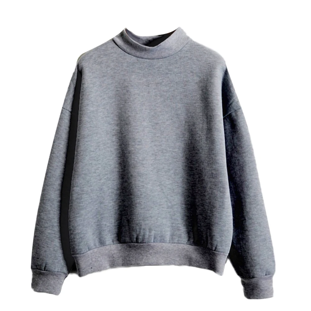 Sudaderas mujer, осенне-зимний Повседневный Женский Однотонный свитер с круглым вырезом и длинными рукавами, пуловер