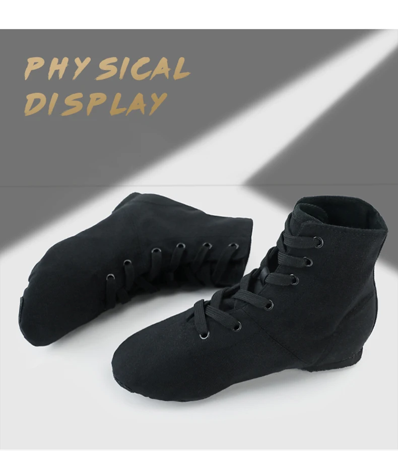 Новая Черная парусиновая танцевальная обувь для взрослых, Джазовый ботинок для детей