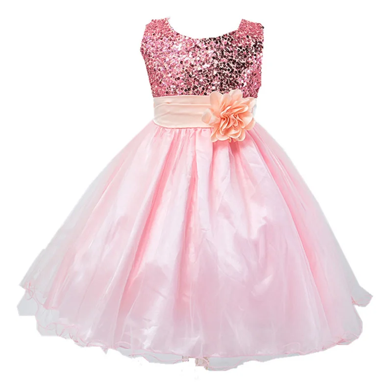 Зимнее рождественское платье элегантное платье-пачка принцессы на свадьбу для девочек Детские платья для девочек vestidos От 3 до 12 лет - Цвет: Розовый