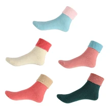 5 Pairs Women Warm Socks Lady Thick Winter Socks Warm Soft Solid Casual Sport
