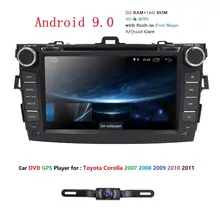 " 2Din Android 9.0 автомобиль DVD gps плеер для Toyota Corolla 2007-2011 Оперативная память: 2 Гб Bluetooth WI-FI OBD2 DAB Зеркало Ссылка+ карта+ Камера