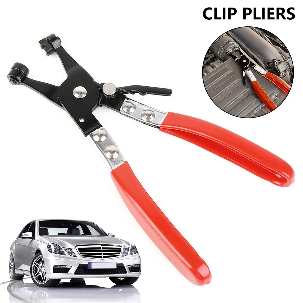 Auto Hose Clamp Pliers Swivel Flat Band Car Angled Clip Plier Cable