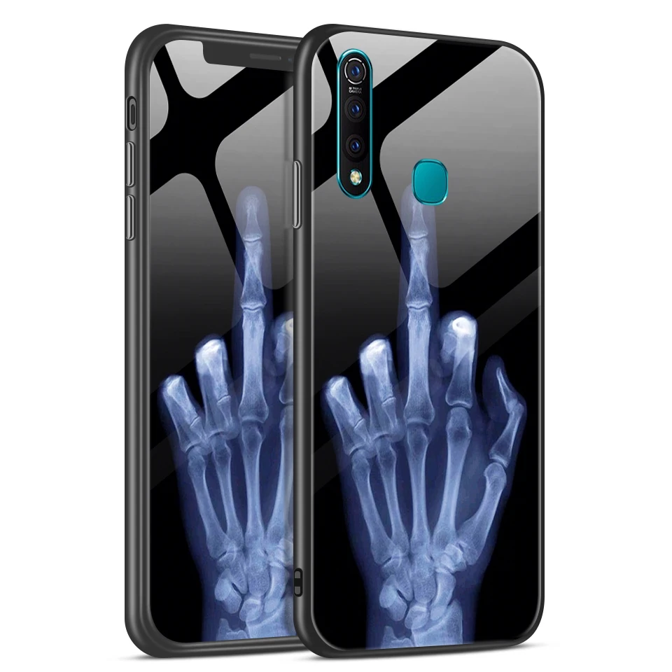 Закаленное стекло крышка для vivo Z5X/V1911A полная Защита задняя крышка для vivo S1/S1 Pro V1831A C1832A окрашенный Звездный бампер Capas - Цвет: H143