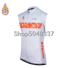 Pro team STRAVA зимний термальный флис без рукавов Велоспорт Джерси одежда велосипед Открытый Триатлон Горная дорога велосипед