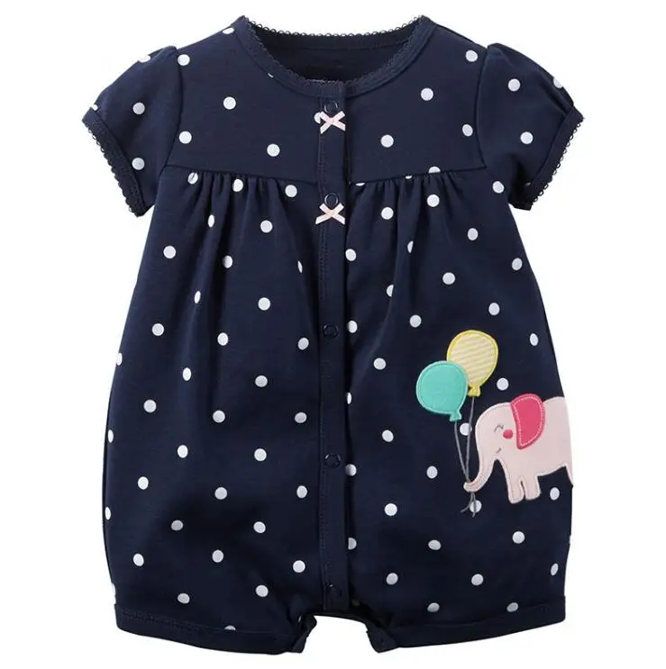 Мультфильм Одежда для новорожденных Roupas Bebe короткий рукав для маленьких девочек Одежда для новорожденных комбинезон детские комбинезоны летние Одежда для маленьких девочек - Цвет: Ivory
