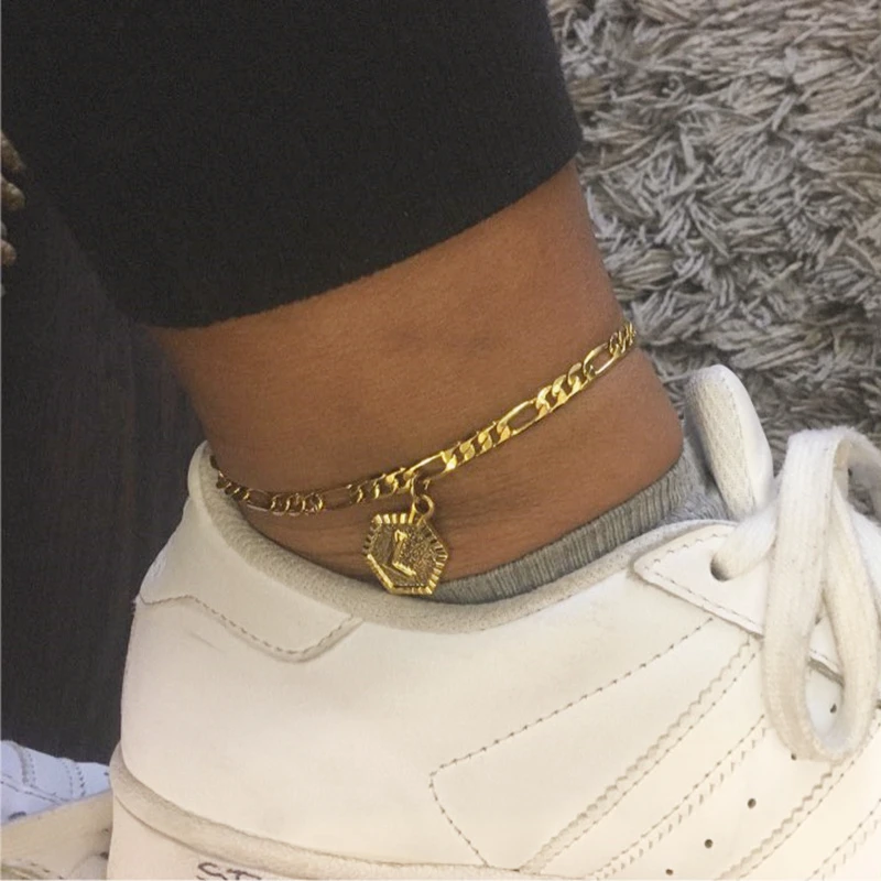 Silver Anklet Bracelet Ankle Chains Cubic Zirconia Anklet Beads Anklet Dainty A-Z letter Anklet Hexagon Shaped Initial Ankle Bracelet Stainless Steel Feet Jewelry Leg Chain Women Men Gifts