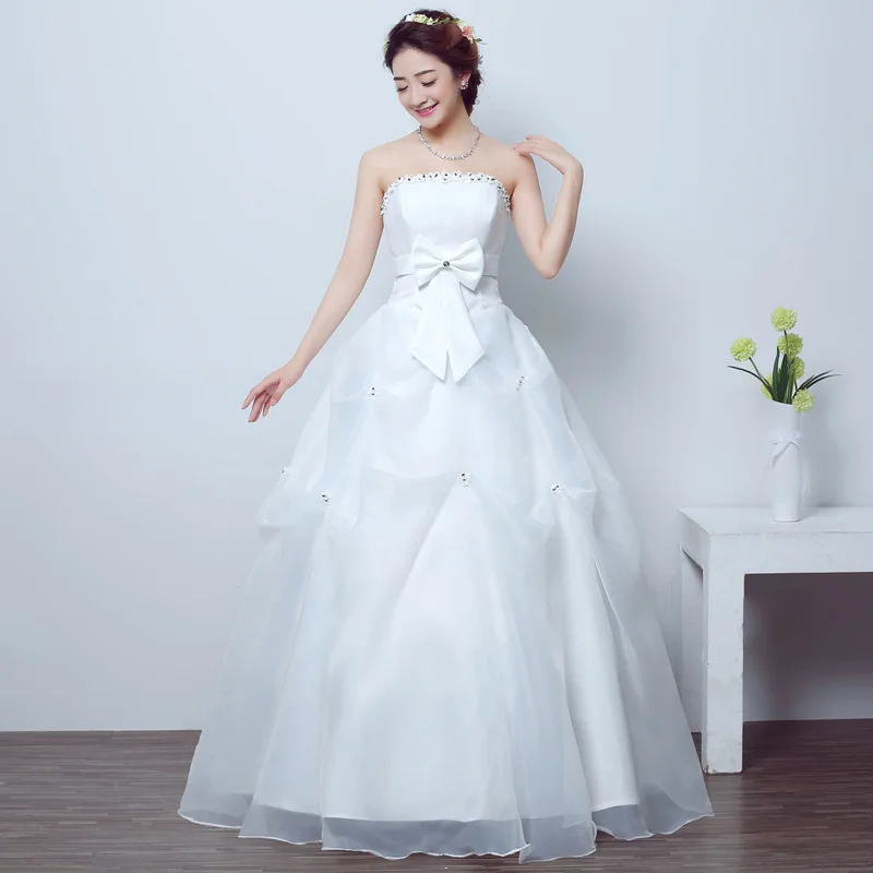 Новое свадебное платье без бретелек с благородным цветком, Vestido De Noiva, бальное платье принцессы классического размера плюс по индивидуальному заказу, длина до пола, L