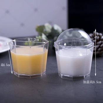 

50pcs Creative pastry cake cup DIY favors party food decoration pudding jelly yogurt ice cream dessert transparent cup with lid