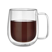 Креативная двухслойная кофейная чашка на заказ, высокое боросиликатное стекло, высокая термостойкость, бытовая стеклянная чашка