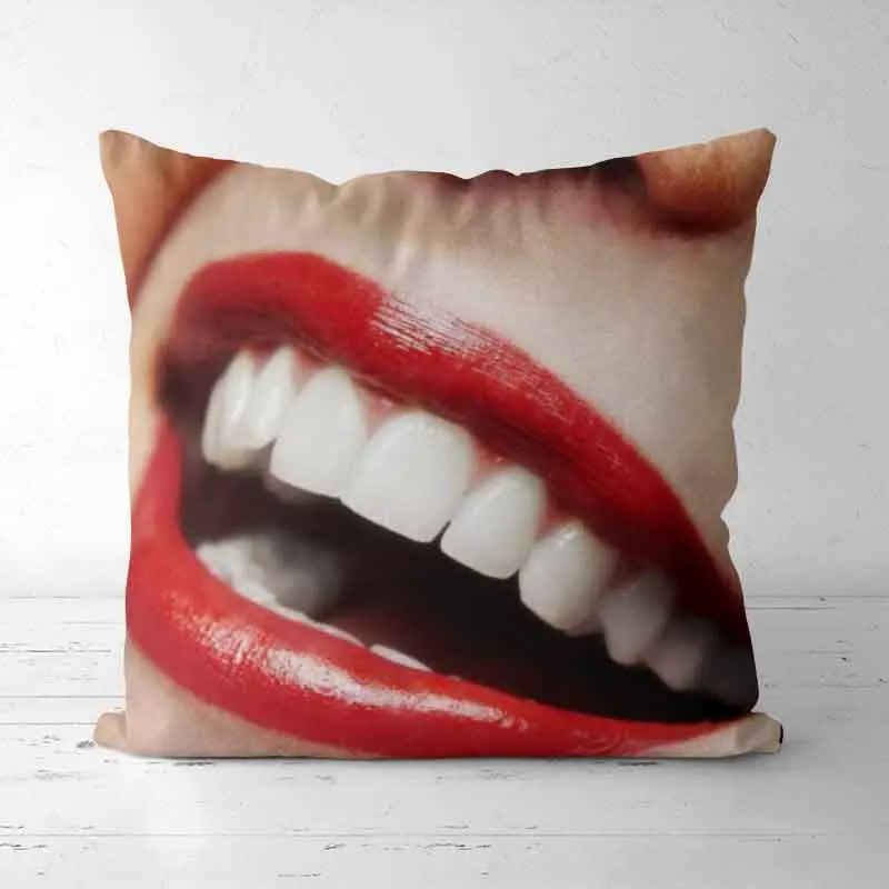 

Pillow Case White teeth pattern Throw Pillow Covers Cushion Decorative Pillowcase Doubled Sided Print
