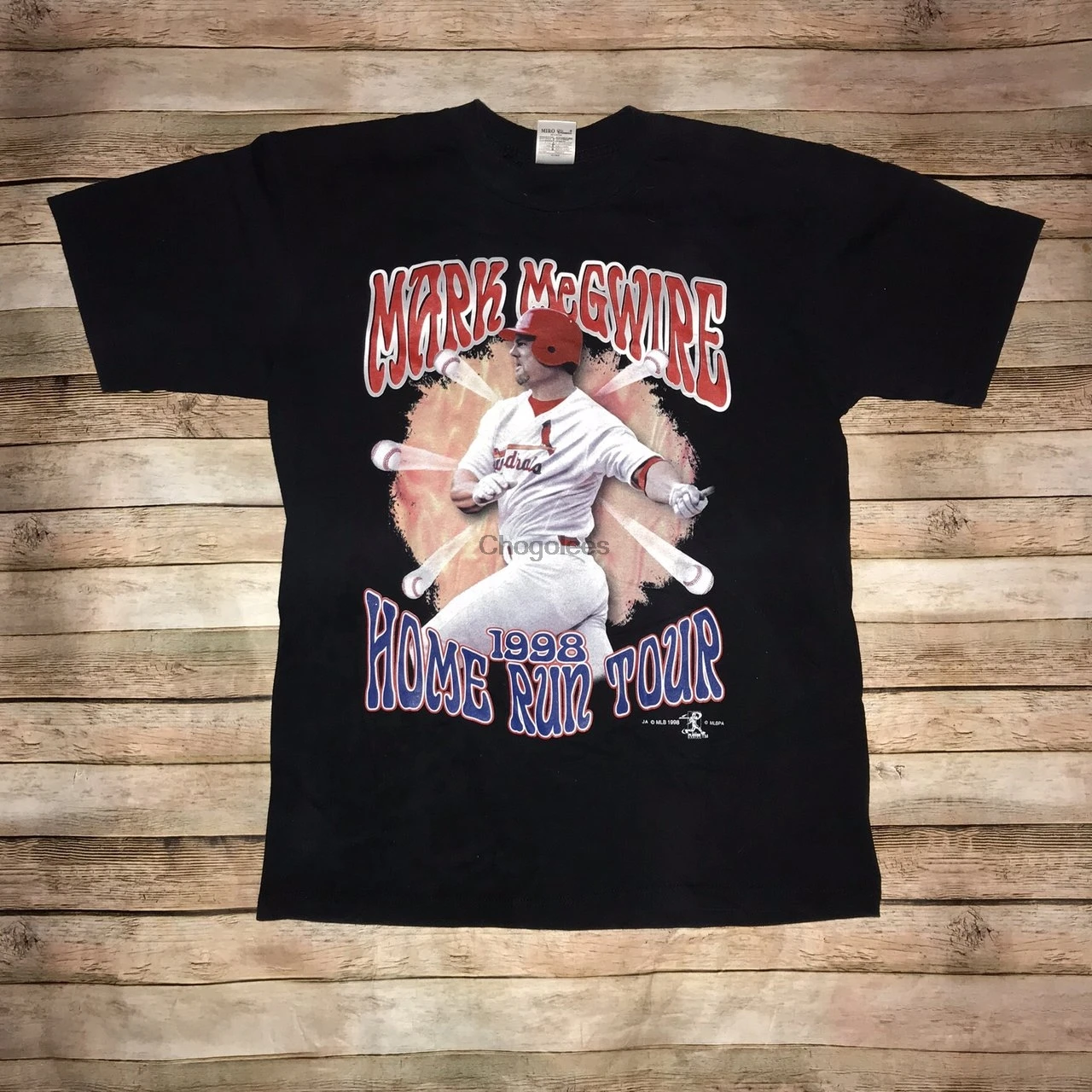 Винтажная Мужская и женская футболка 1998 mark mcgwire homerun |