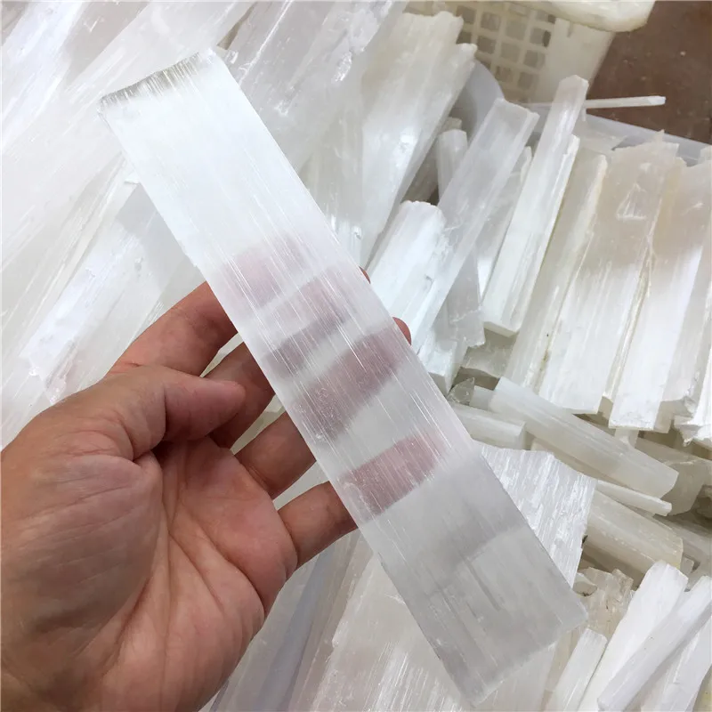 Натуральная белая палочка селенит хрустальный камень Женский минеральный