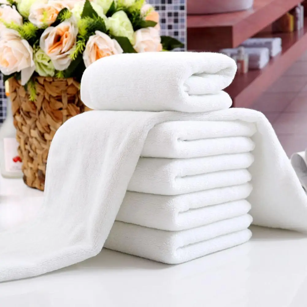 1 white soft light facial towel travel hand 30x70cm microfiber absorbent practical easy to clean |