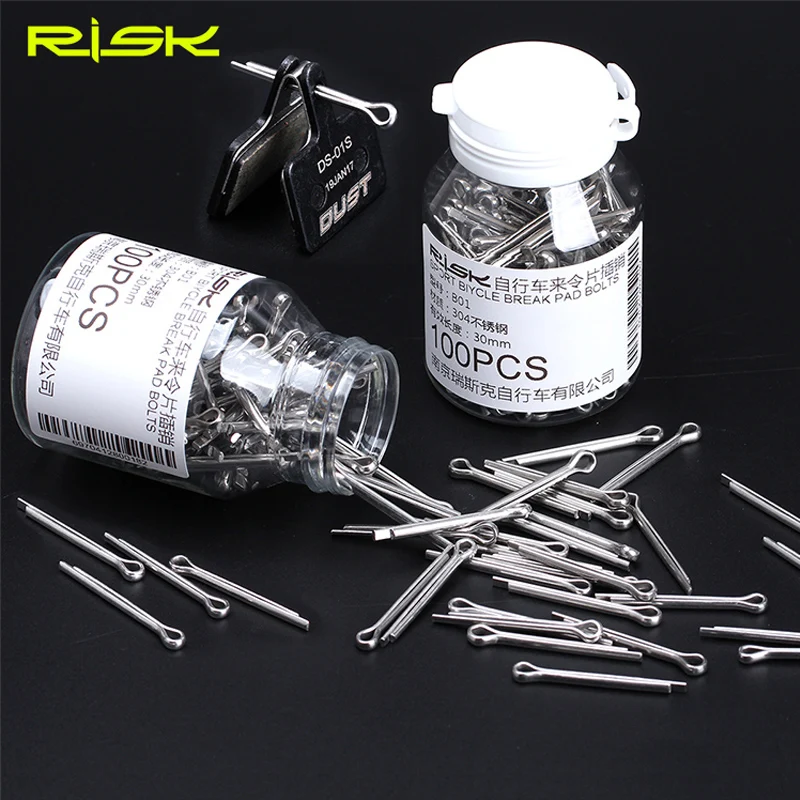 RISK Bicycle Disc Brake Pads Lock Pin Stainless Steel Split Pin Bike Brake Pad Fixing Bolts 4cm Cotter Road/MTB Disc bicycle disc brake pads,brake pads,bike brake pads