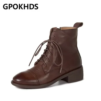 

GPOKHDS 2021 women ankle boots soft Cow leather winter short plush zippers round toe high heels Chelsea boots party dress