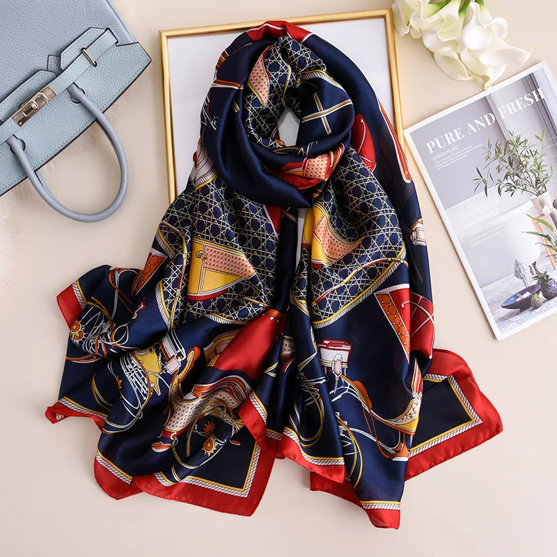 

Carriage Pattern Silk Scarf Women 2019 New Brand Designer Shawls and Wraps Large Fashion Print Pashmina Luxury Hijab Femme