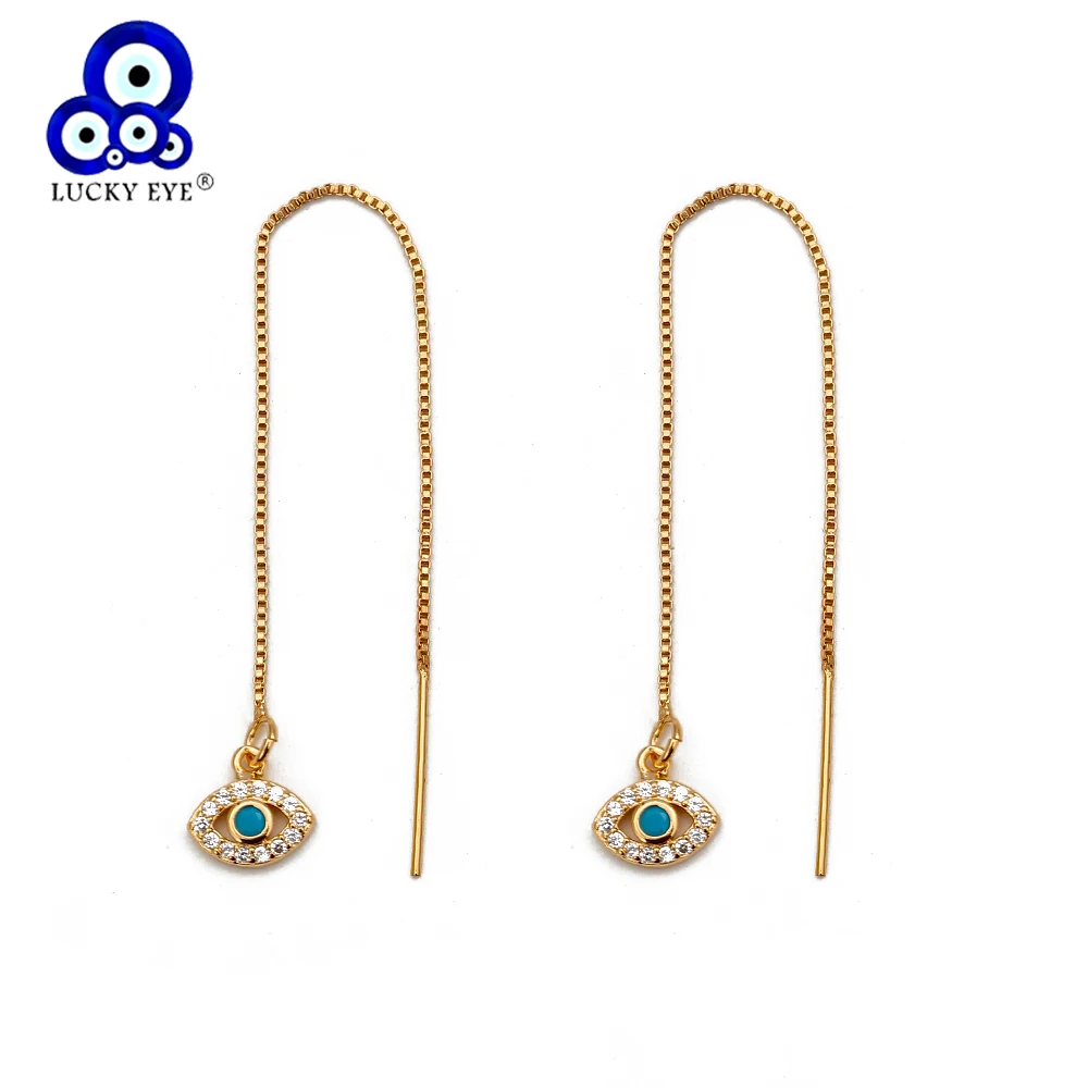 Lucky Eye Fatima Hamsa Hand Evil Eye Drop Earrings Gold Color Tassel Chain Long Dangle Earrings for Women Girls Jewelry BD18 - AliExpress 