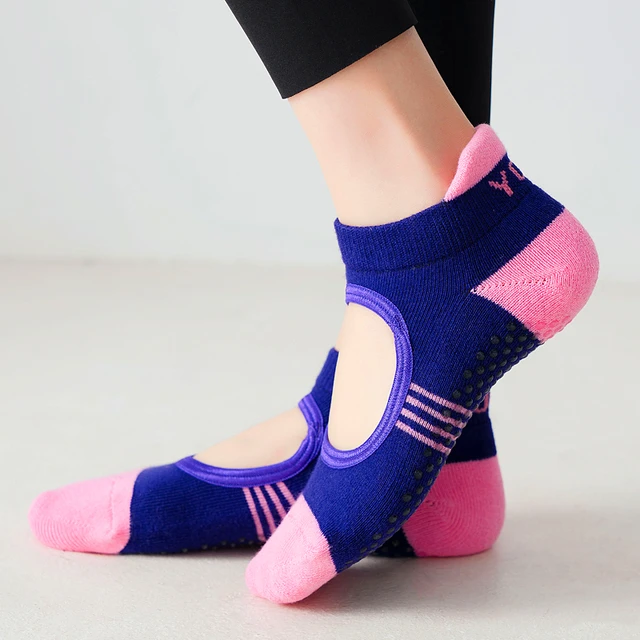 Women Backless Pilates Socks Towel Bottom Breathable Anti Slip Yoga Socks  Cotton Ballet Dance Sports Socks for Fitness Gym - AliExpress