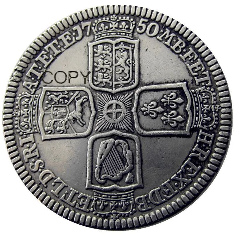 GT BRIT. George II 1750 AR Crown Silver Plated Copy Coin | Дом и сад