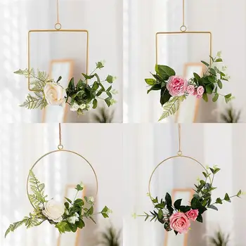 

Iron Sturdy Hanging Flower Pot Decorative Swinging Flower Basket Wall Mount Simulation Flower Pendant Home Decor Creative