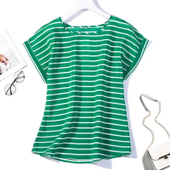 

Women's 100% Pure Silk Top Shirt Blouse Round Neck Short sleeve Plus Size L XL 2XL 3XL 3XL JN054