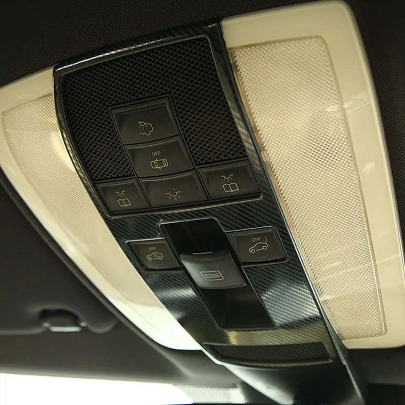 Автомобильный Стайлинг, передний светильник для чтения, рамка, декоративная наклейка, Накладка для Mercedes Benz C Class W204 2011-14, интерьерные наклейки на крышу