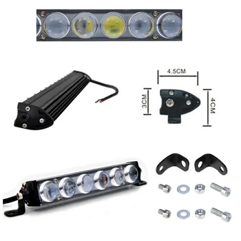 

60W LED light bar 6 Leds Car Truck 4D Lens Slim Single Row White 6000K