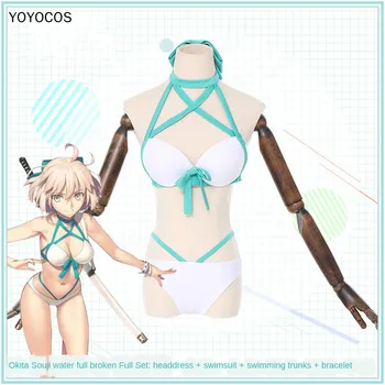 

YOYOCOS Game Fate Grand Order Cosplay Costume Fate Okita Souji Cosplay Swimsuit Women Sexy Costume FGO Okita Souji Bikini