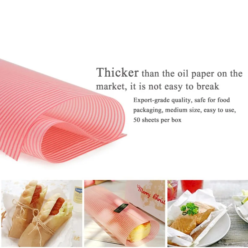 50PCS/Set Wax Paper Food Grade Grease Paper Food Wrappers Wrapping Paper For Bread Sandwich Burger Fries Oilpaper Baking Tools 50PCS/Set Wax Paper Food Grade Grease Paper Food Wrappers Wrapping Paper For Bread Sandwich Burger Fries Oilpaper Baking Tools