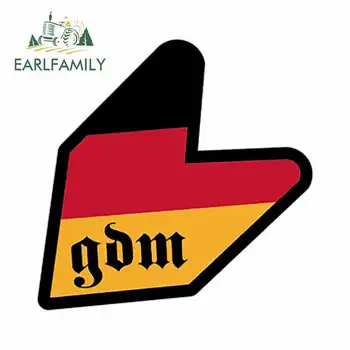 

EARLFAMILY 13cm x 12.8cm Car Styling WAKABA JDM LEAF GDM German Domestic Market Germany Flag Car Sticker Vinyl Decal