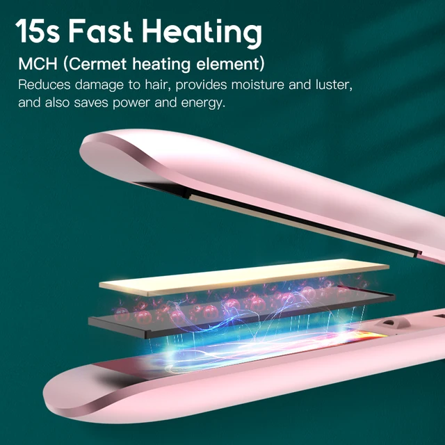 ANLAN Negative Ion Hair Straightener 2 in 1 Fast Warm up Professional Ceramic Heating Plate Hair