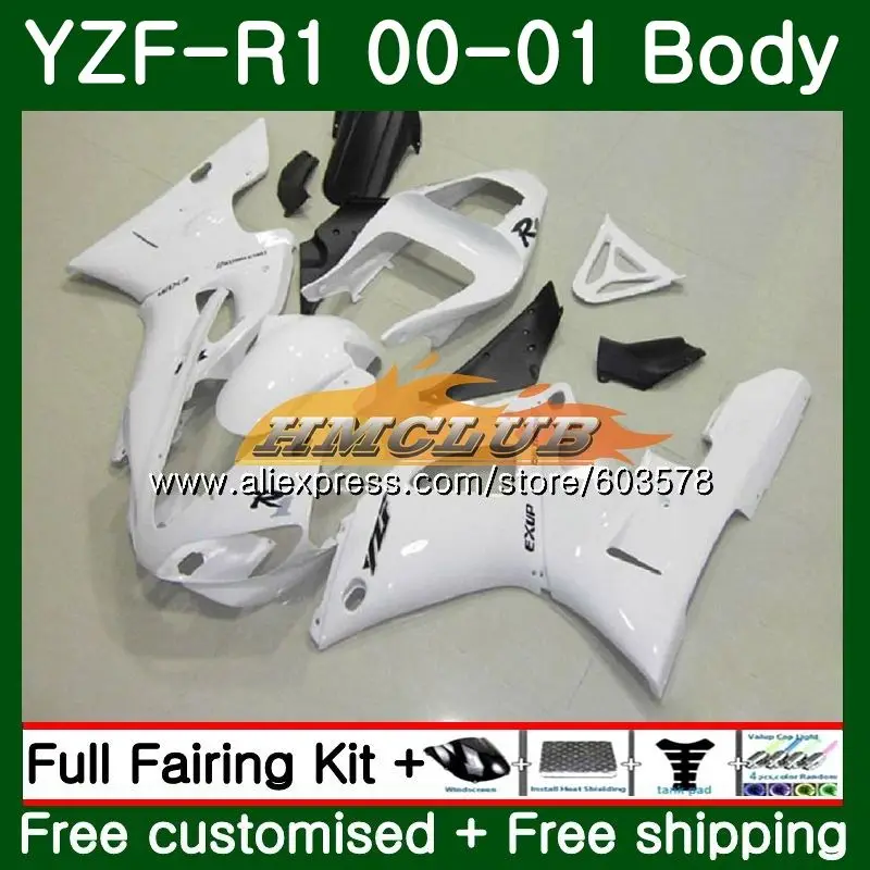Средства ухода за кожей для YAMAHA YZF 1000 R 1 YZF-1000 2000 2001 рамка 59CL. 4 YZF R1 00 01 YZF1000 YZF-R1 YZFR1 00 01 глянцевые белые обтекатели