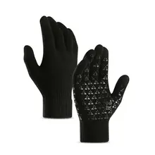 Сделано в Китае мужские и женские зимние теплые вязаные перчатки с флисовой подкладкой для сенсорного экрана