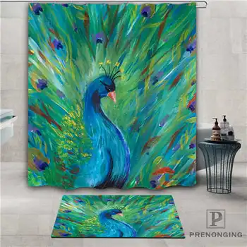 

Custom Nice Peacock (1) Waterproof Shower Curtain Doormat Home Bath Bathroom Polyester Fabric Multi Sizes#2019-1-05-37