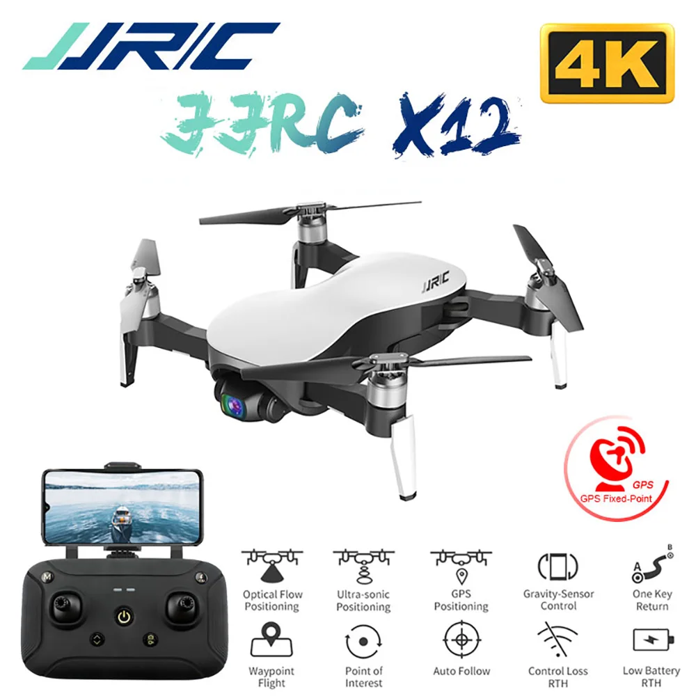 

JJRC X12 GPS RC Drone with WiFi FPV 4K HD Camera Brushless Motor Quadcopter Anti-shake 3 Axis Gimble Drones Vs H117s SG906
