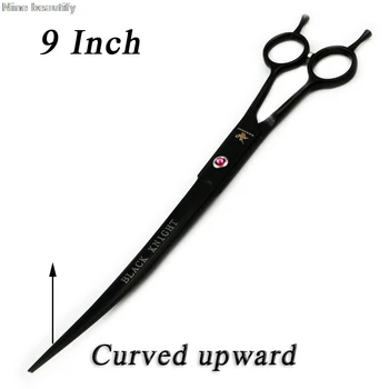 

9" Black Upward Curved Pet Scissors Pet Grooming Scissors Professional Shears Salon Barber Using Dogs & Cats