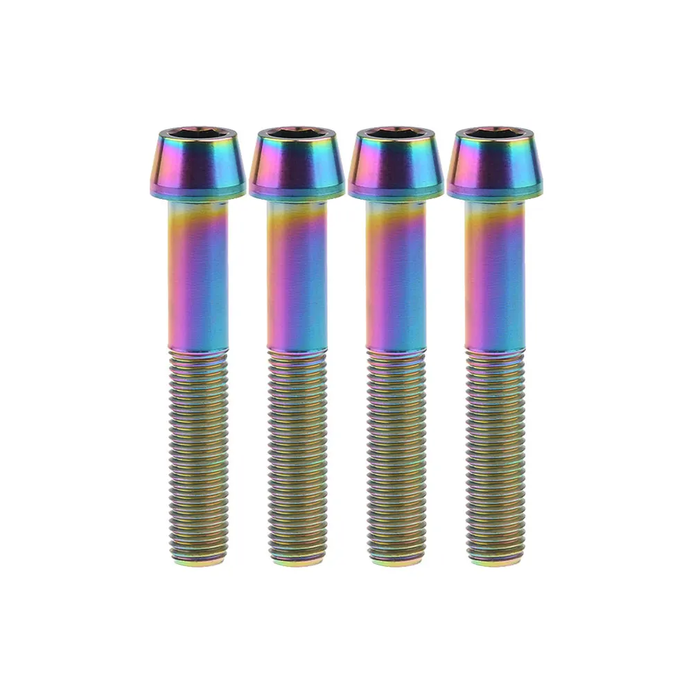 

4pcs M10x55 60 70 80 85 100mm Taper Head Titanium Ti Bolts For Ducati Front Brake Caliper Motor Screws Pitch 1.25 1.5